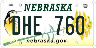 NE license plate DHE760