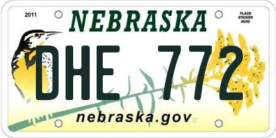 NE license plate DHE772