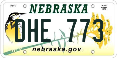 NE license plate DHE773