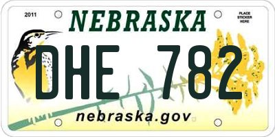 NE license plate DHE782