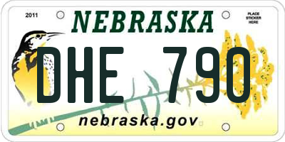 NE license plate DHE790