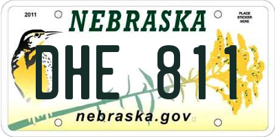 NE license plate DHE811