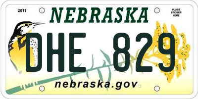 NE license plate DHE829