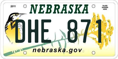 NE license plate DHE871