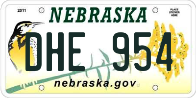 NE license plate DHE954