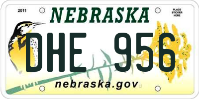NE license plate DHE956