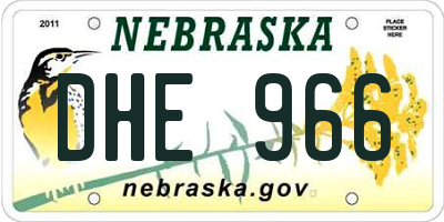 NE license plate DHE966