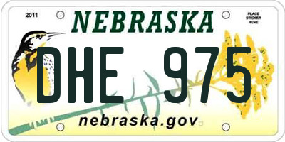 NE license plate DHE975