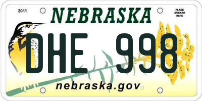 NE license plate DHE998