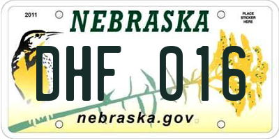 NE license plate DHF016