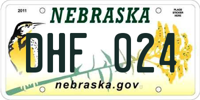 NE license plate DHF024
