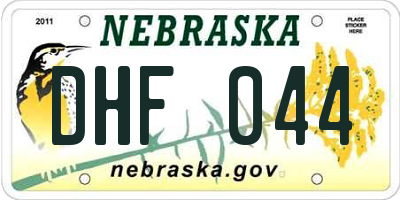 NE license plate DHF044