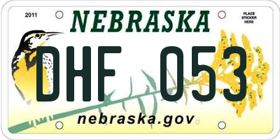 NE license plate DHF053