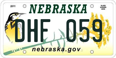 NE license plate DHF059