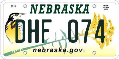 NE license plate DHF074