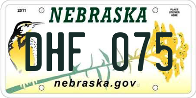 NE license plate DHF075