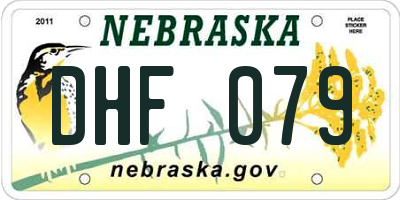 NE license plate DHF079