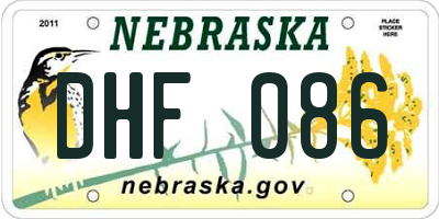 NE license plate DHF086