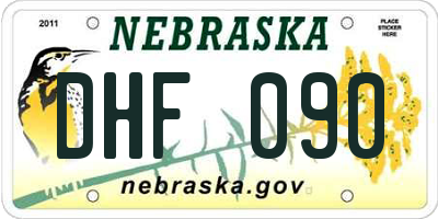 NE license plate DHF090