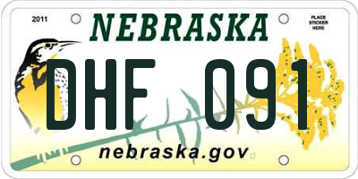 NE license plate DHF091