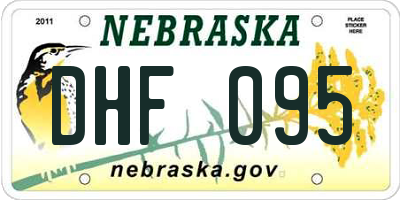 NE license plate DHF095