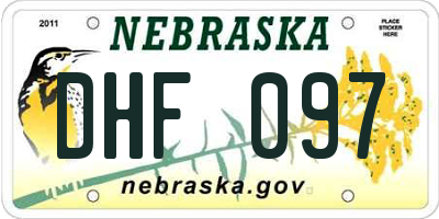 NE license plate DHF097