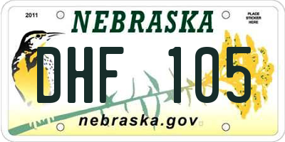 NE license plate DHF105