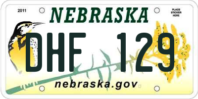 NE license plate DHF129