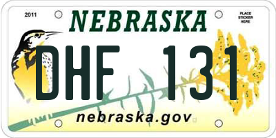 NE license plate DHF131