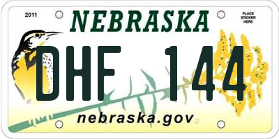 NE license plate DHF144