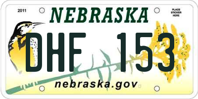 NE license plate DHF153