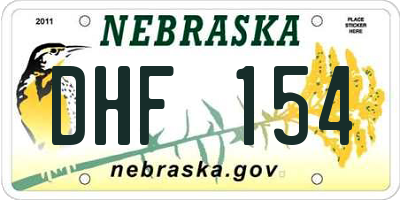 NE license plate DHF154