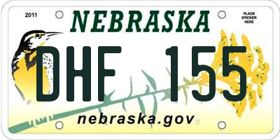 NE license plate DHF155