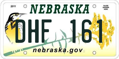 NE license plate DHF161