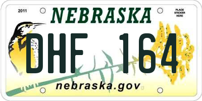 NE license plate DHF164