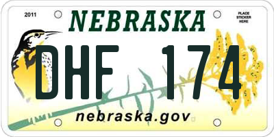 NE license plate DHF174