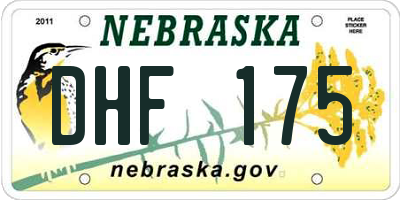 NE license plate DHF175