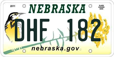 NE license plate DHF182