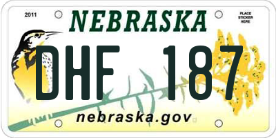 NE license plate DHF187