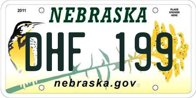 NE license plate DHF199