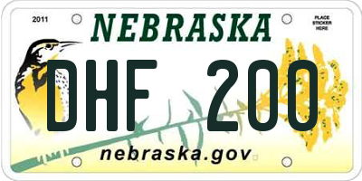 NE license plate DHF200