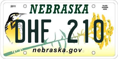 NE license plate DHF210