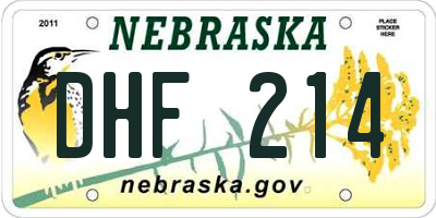 NE license plate DHF214