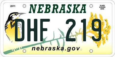 NE license plate DHF219