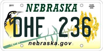 NE license plate DHF236