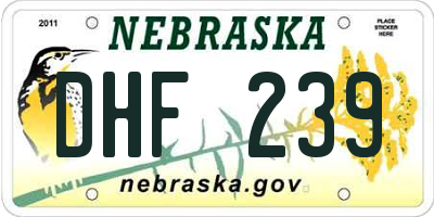 NE license plate DHF239