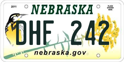 NE license plate DHF242