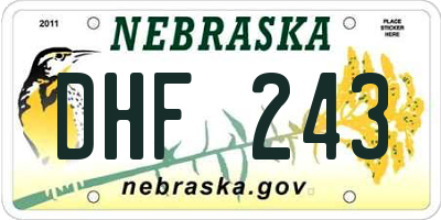 NE license plate DHF243