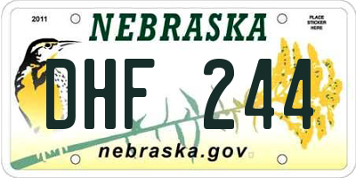 NE license plate DHF244