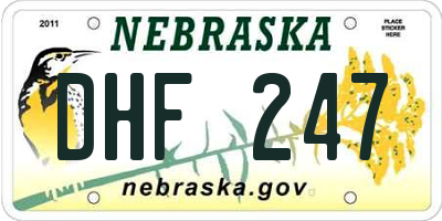 NE license plate DHF247